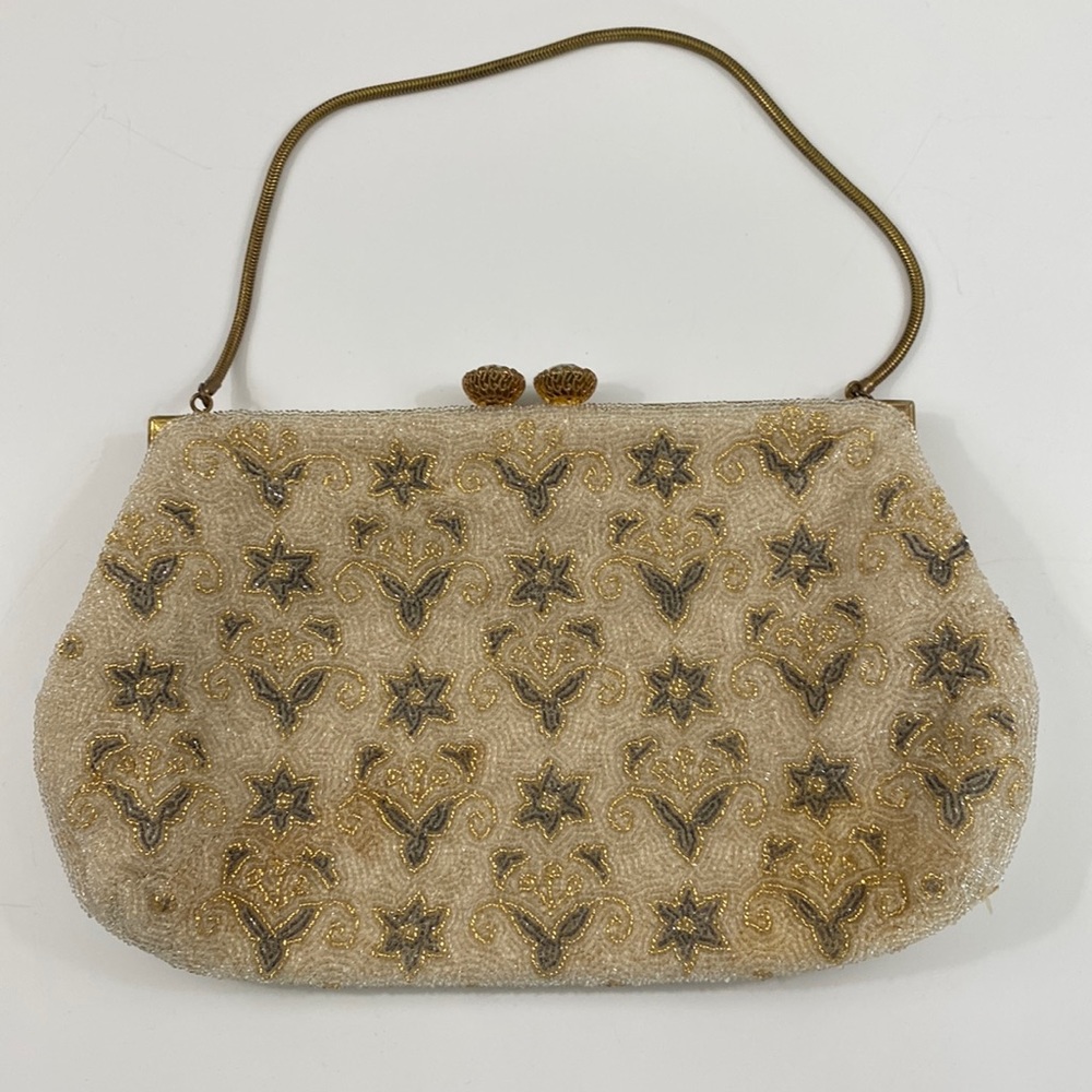 Beautiful vintage beaded clutch.   Made in France.